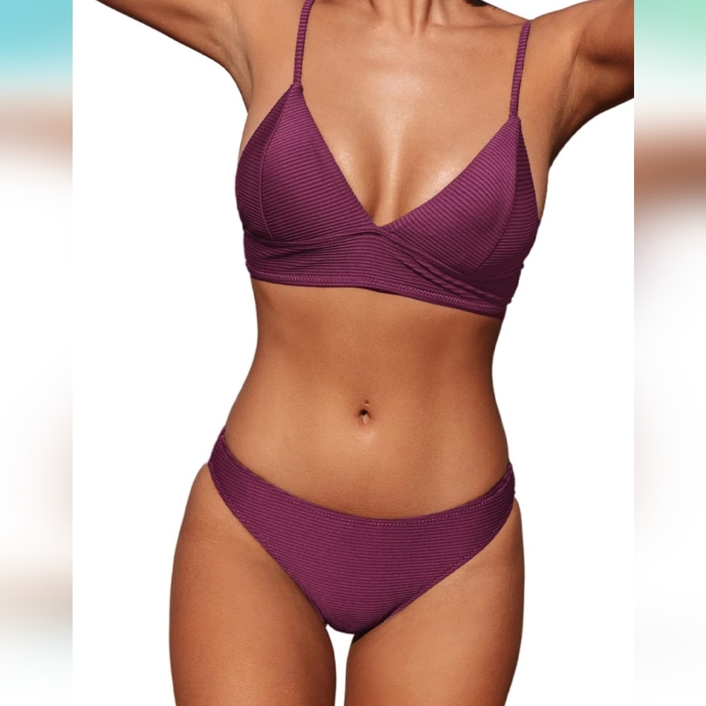 Nwt Size M Women's Purple Bikini Set